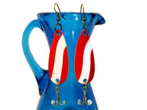 earrings created from fishing lures